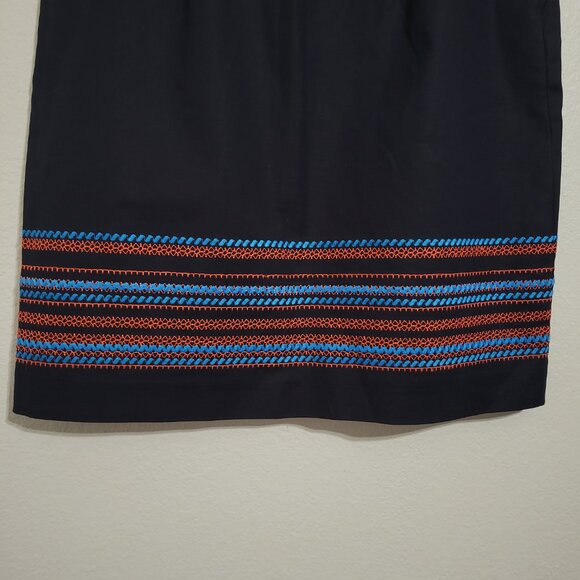 Brooks Brothers Embroidered Navy Blue 2-piece Set Top & Skirt Size 8 - Picture 7 of 14